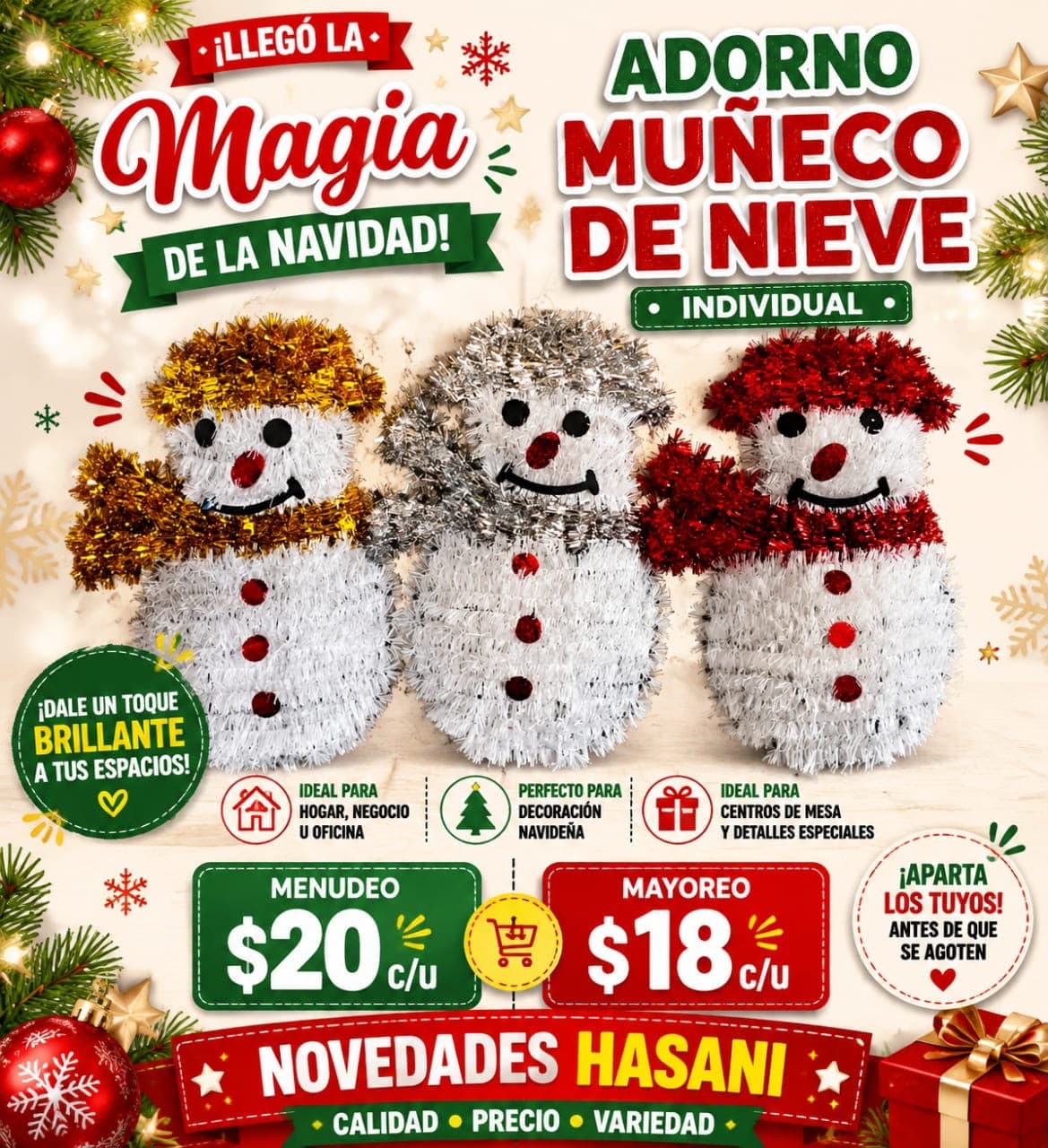 Adorno Muñeco De Nieve