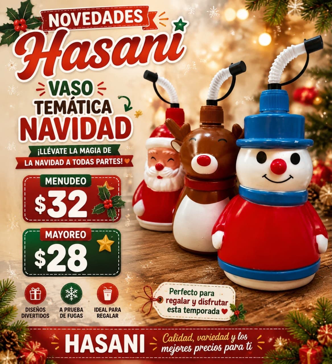 Vaso Tematica Navideña