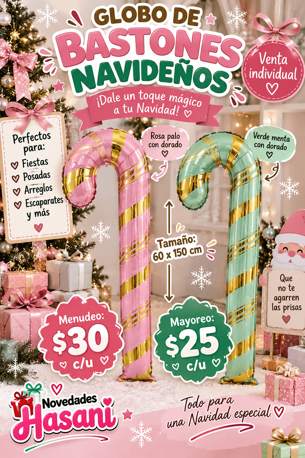 Globo De Bastones Navideños