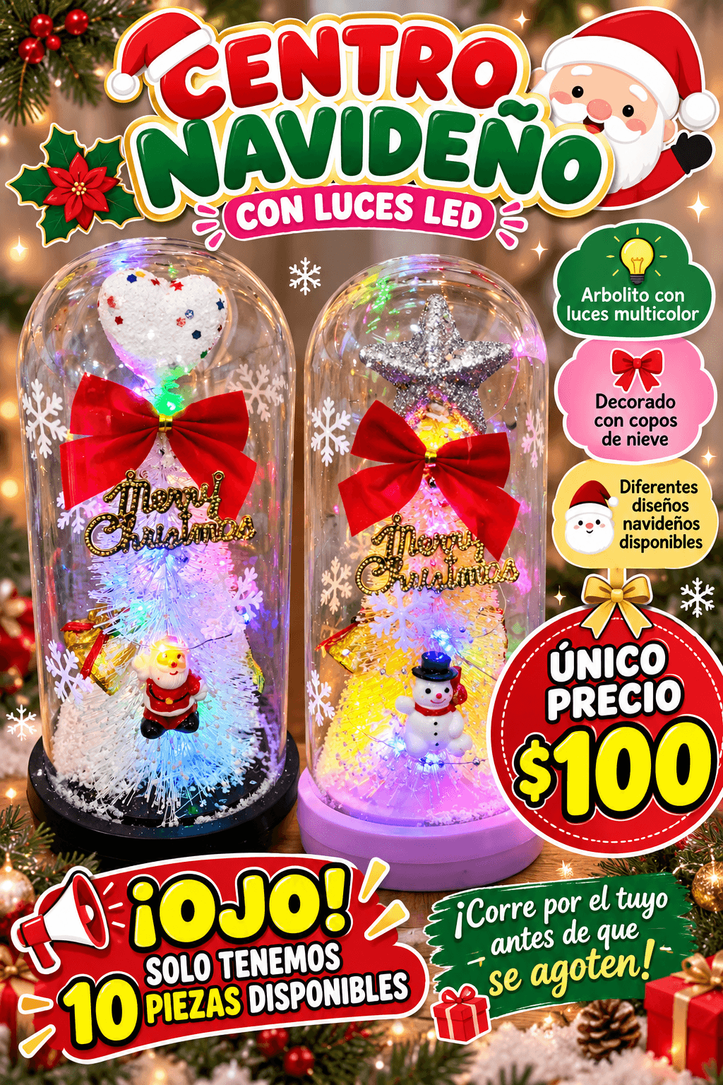 Centros Navideños Con Luz