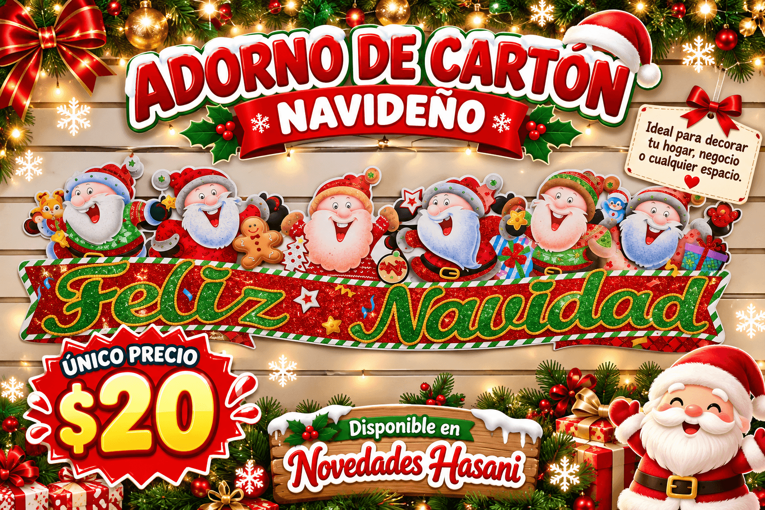 Adorno De Cartón Navideño